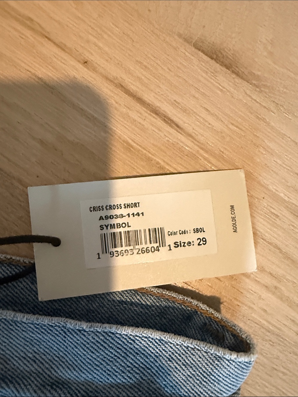 Agolde Light Wash Frayed Hem Denim Shorts - Picture 3 of 4